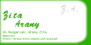 zita arany business card